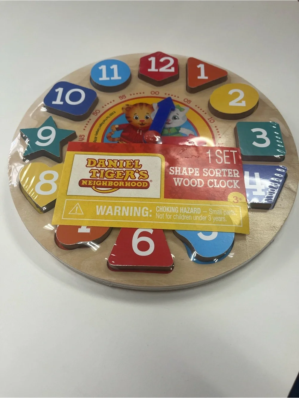 Daniel Tiger’s Neighborhood Shape Sorter Wood Clock - Multicolor